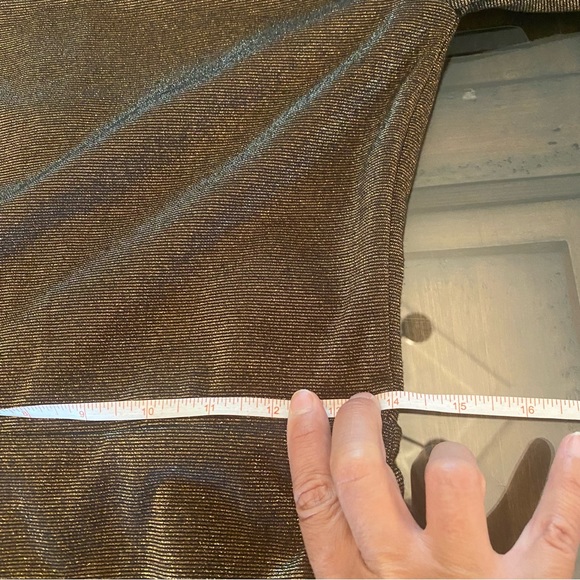 Alice + Olivia Gold Bronze Dress Back Mesh Detail size 6 - Picture 9 of 15